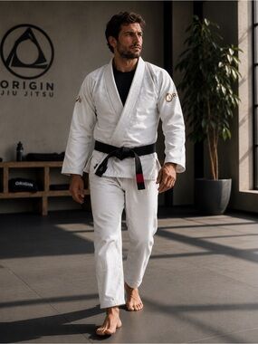 Origin Maine USA BJJ Jiu Jitsu Gi Jacket A0 XS White Pearl Weave No Belt
